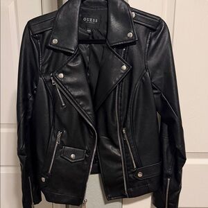 Guess Women's Sleek Black Leather Jacket